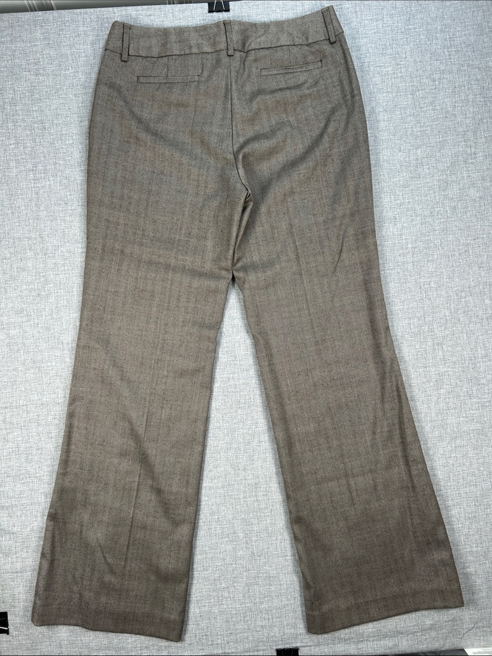 Banana Republic Martin Fit 12R Wool Herringbone Wide Leg Trouser Pants Brown - Picture 12 of 13